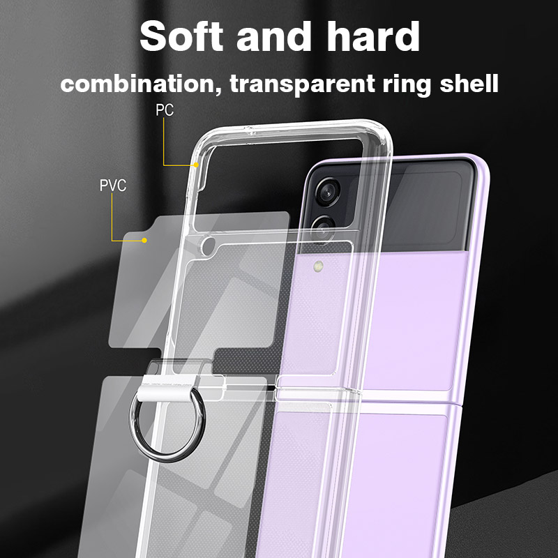 Flip Leather Case - Funda transparente a prueba de golpes