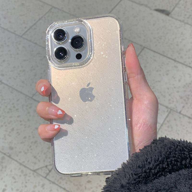 Glitter Shockproof Case - Funda de teléfono transparente con purpurina