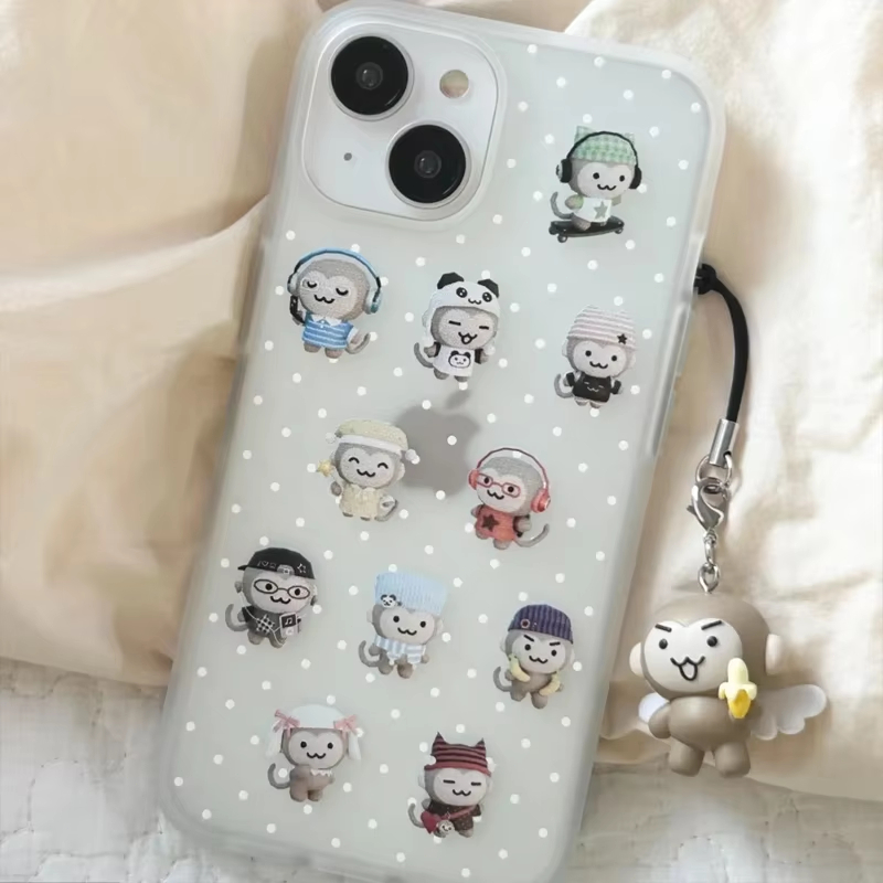 Phone Cases Cute Iphone 14 - Funda de teléfono Simple Kawaii Monkey
