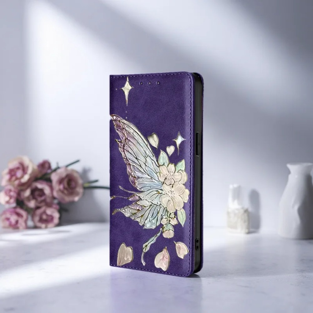 Flip Leather Case - Funda de cuero con tapa magnética