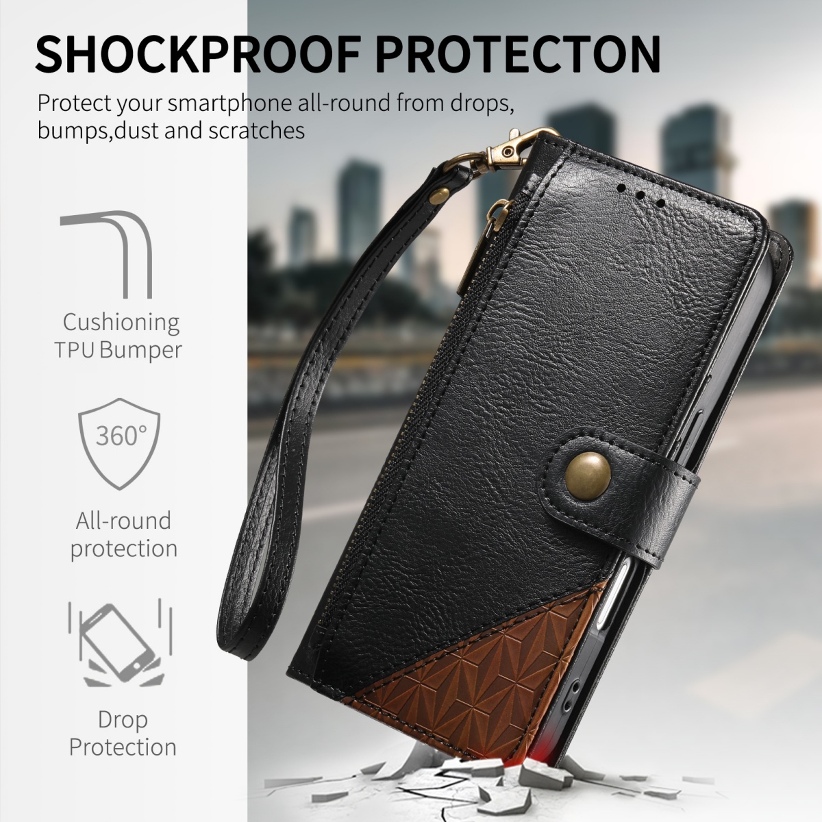 Funda de piel sintética con cr - Flip Leather Case reseña y precio