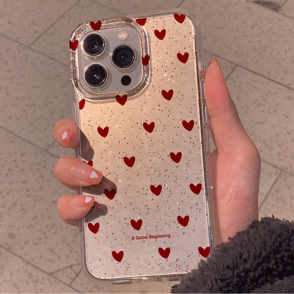 Funda Transparente con Corazón - Glitter Shockproof Case reseña y precio