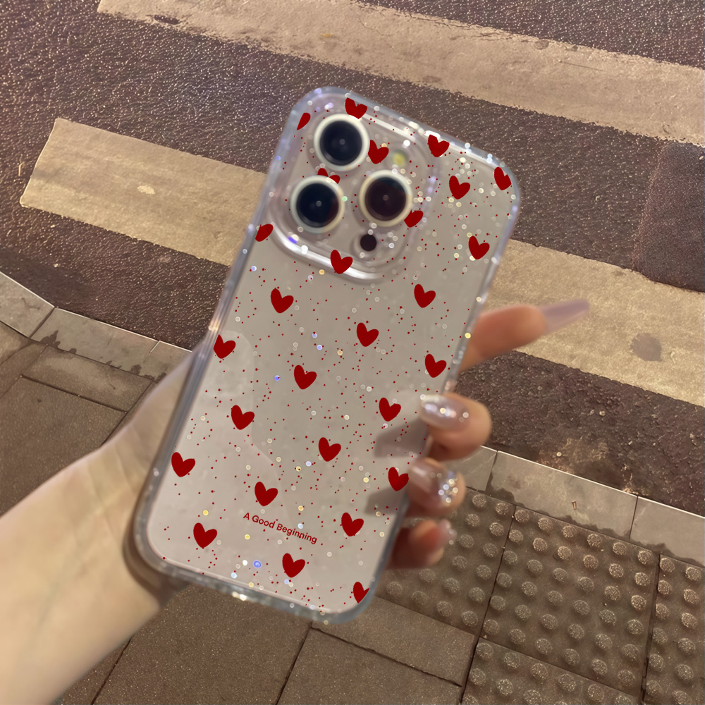 Funda Transparente con Corazón - Glitter Shockproof Case reseña y precio