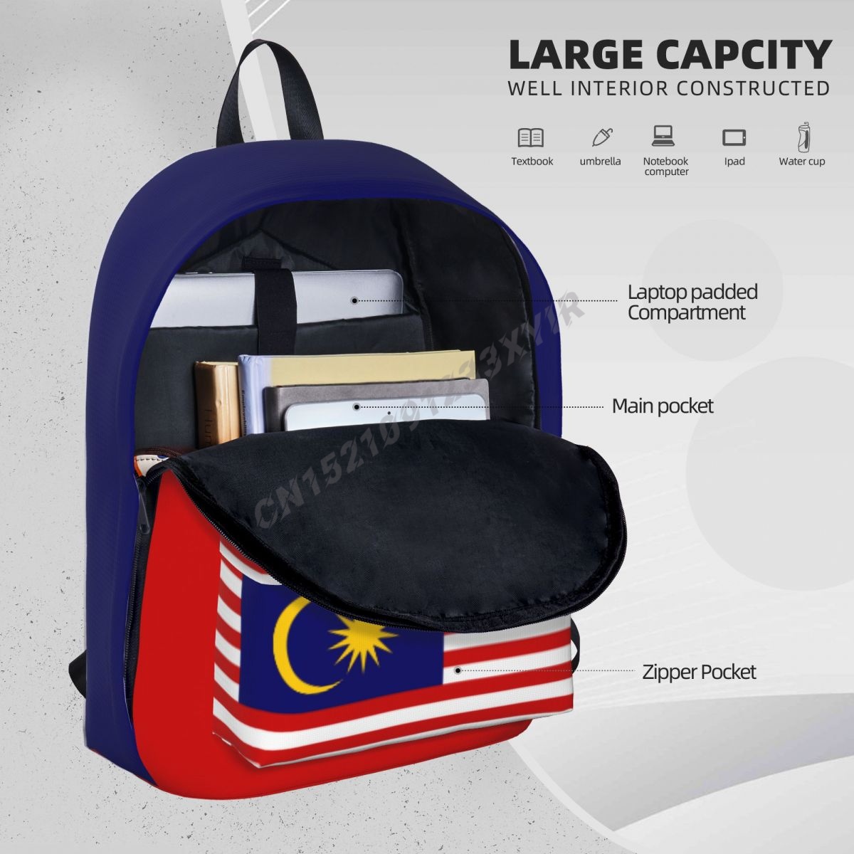 Mochila Unisex con bandera de  - Phone Cases Malaysia reseña y precio
