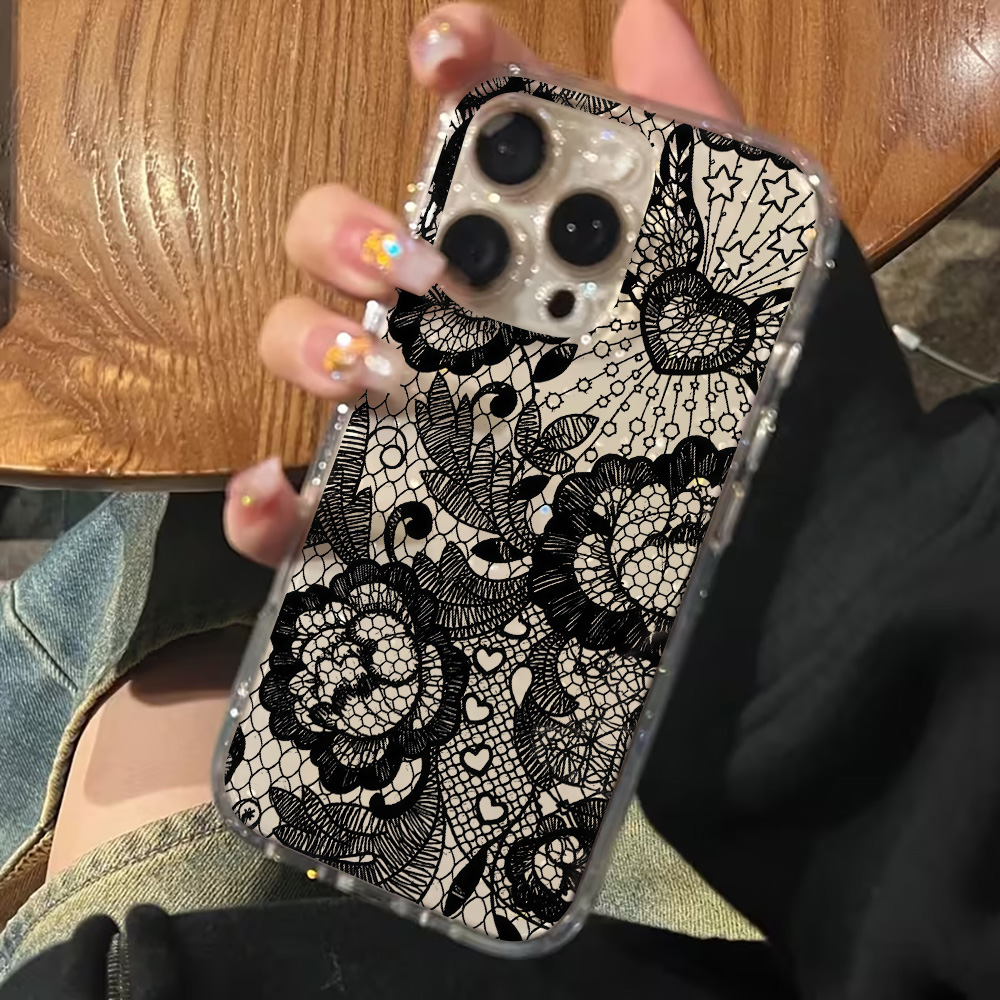 Funda Transparente con Flores  - Glitter Shockproof Case reseña y precio